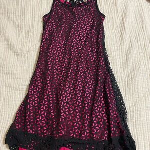 Pink and Black Kids Dress